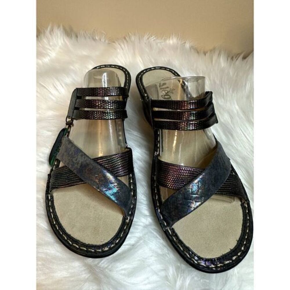 Alegria Sandals LEI-219 Leila Braidy Size 36 Rainbow Leather Wedge NICE CUTE